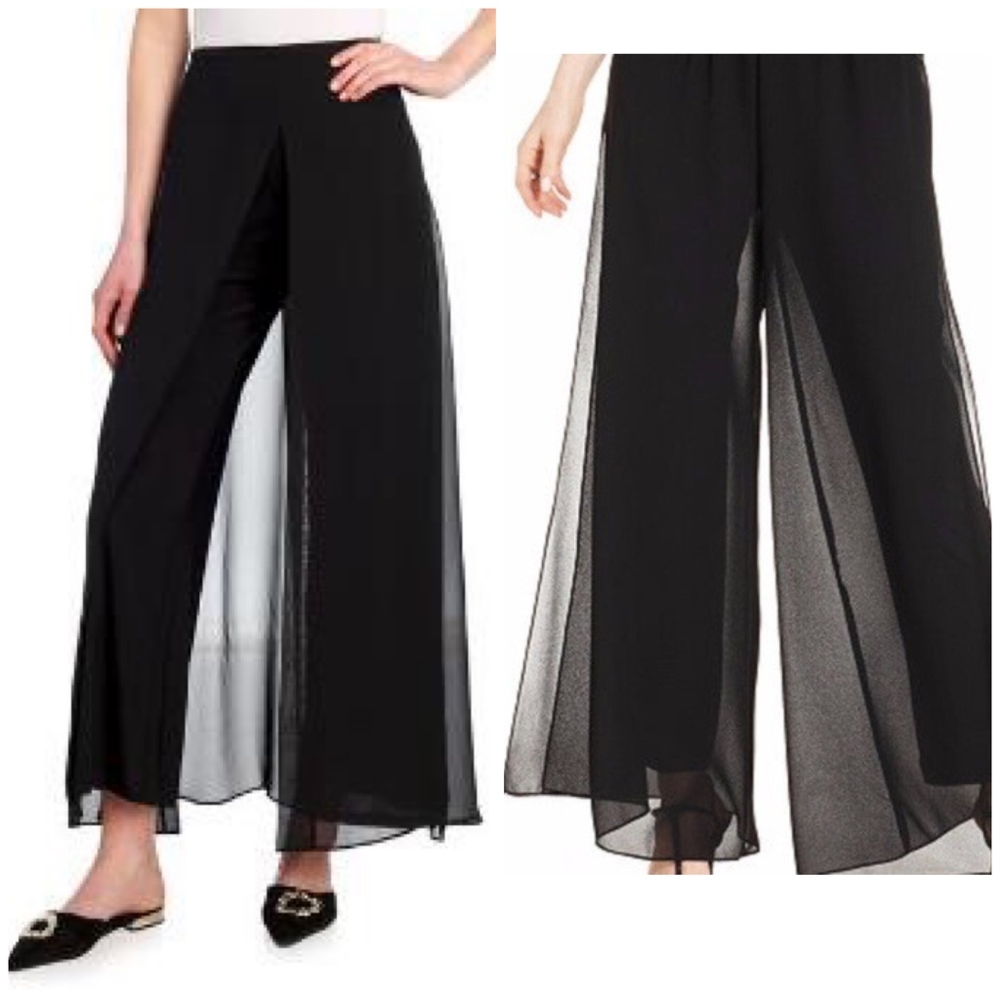 J.B.S. Double Layer Palazzo Sheer Wide Leg Pant